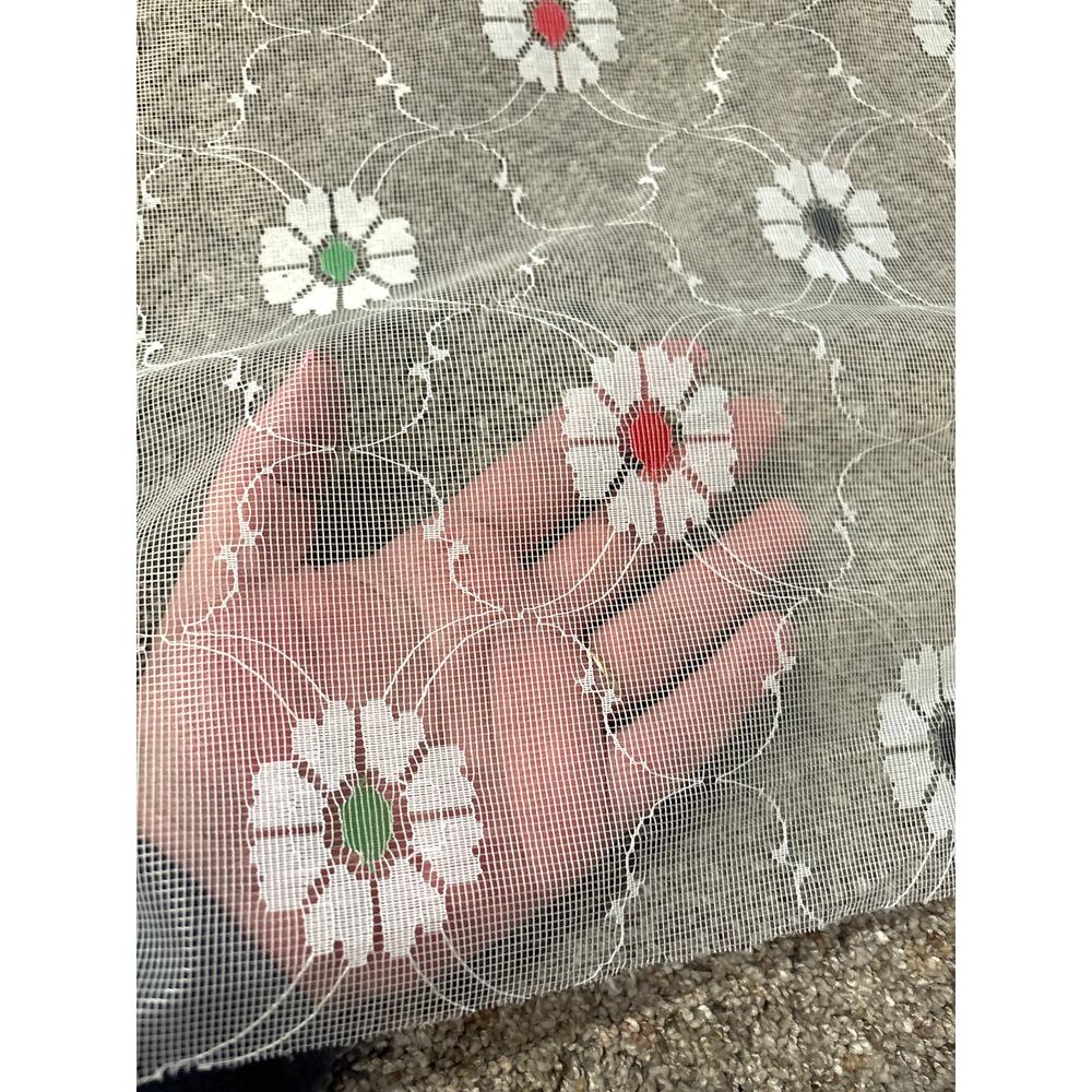 Sheer Gauze Lace Fabric White with Floral Design DIY Handmade Sewing/Crafting - Picture 3 of 6